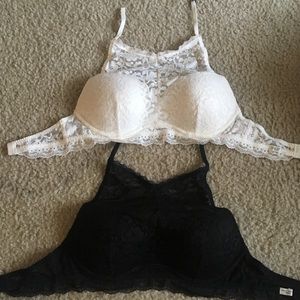 2 Gilly Hicks lace halter bralettes